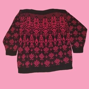 Vintage 1980s Zalerno sportswear pink and black pullover fits like medium (desc)